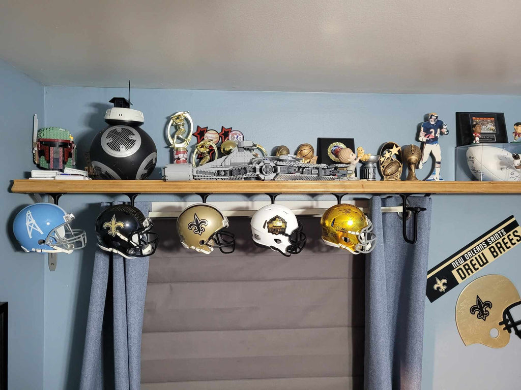 3D Printed Mini Helmet Under Shelf Hanger: NFL Memorabilia Display