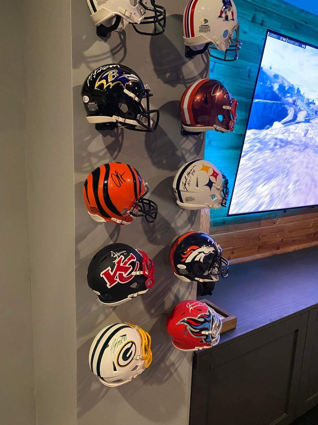 THE BEST Mini Helmet Holders 3d printed HOLE mount Show off your mini helmets!  Nfl, collectible, memorabilia, hanger, ncaaf, ncaa, football