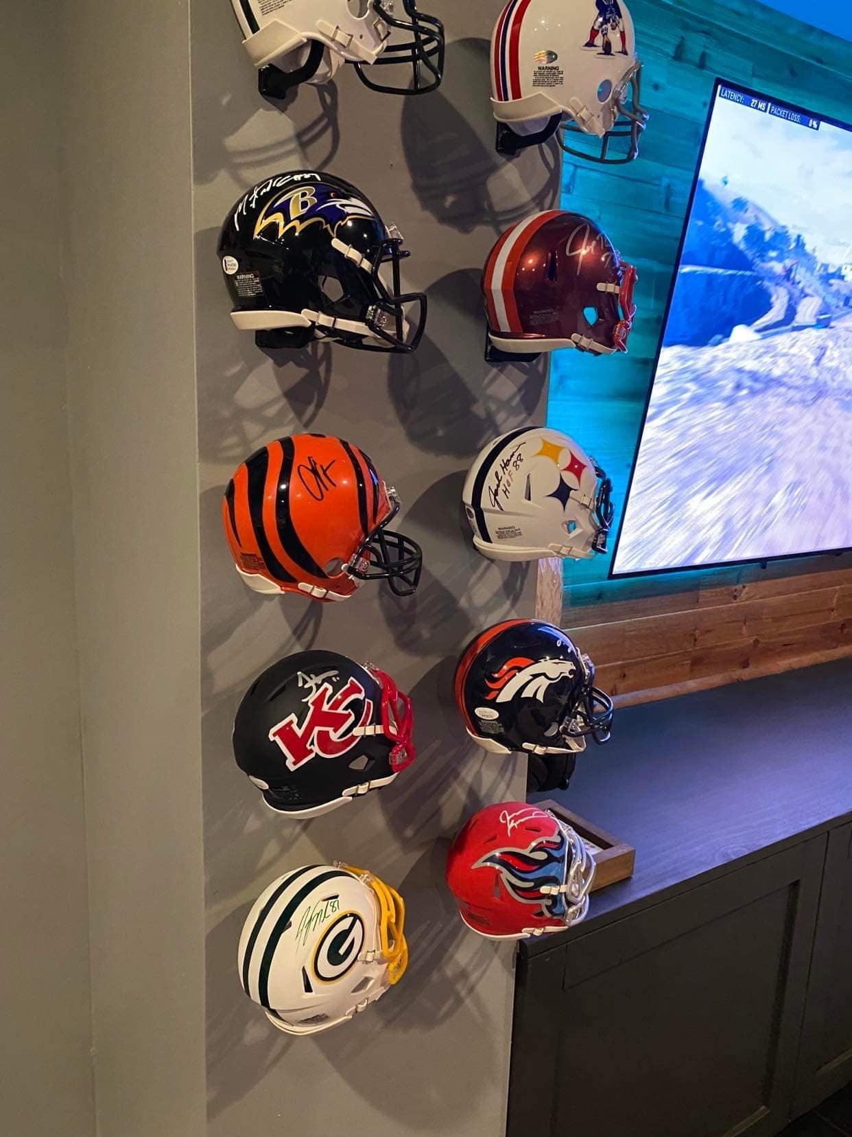 THE BEST Mini Helmet Holders 3d printed HOLE mount Show off your mini helmets!  Nfl, collectible, memorabilia, hanger, ncaaf, ncaa, football