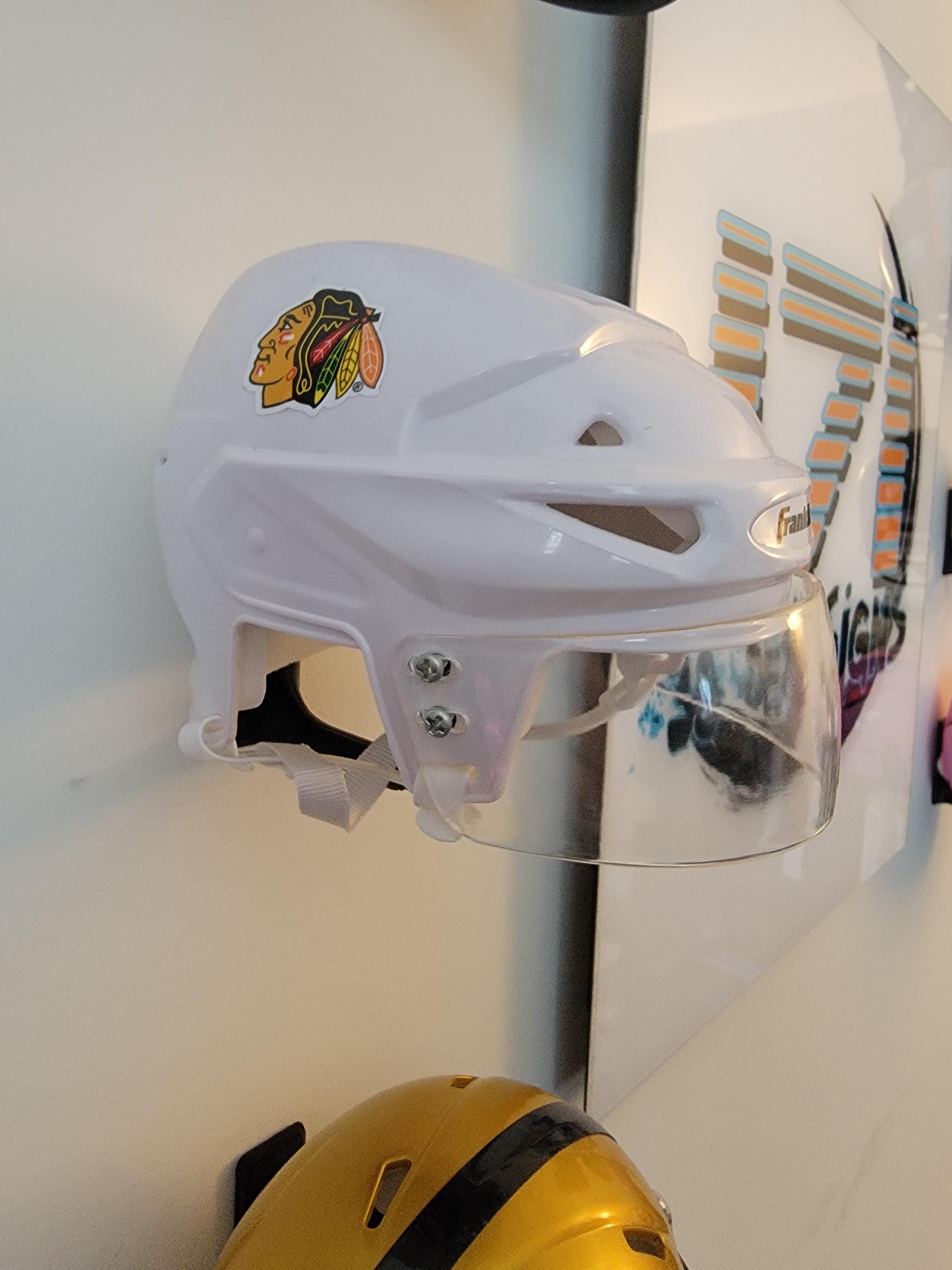 The BEST Mini NHL Helmet Holders 3D printed in pla+, Show off your mini helmets!  NHL, collectible, memorabilia, hanger, Hockey