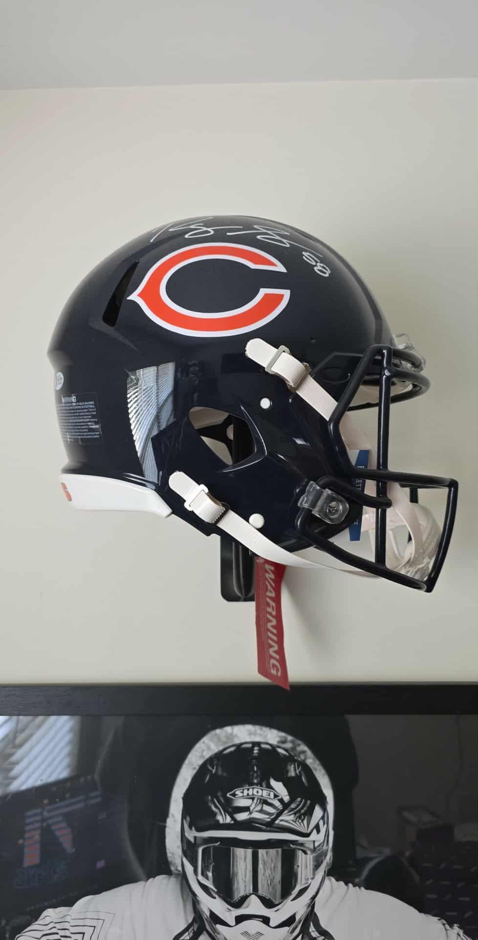 Full size helmet holder, NFL, mount, hanger, screw mount, football, authentic, alternate, flex