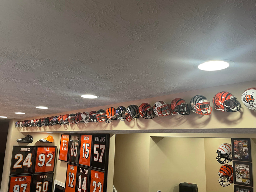 THE BEST Mini Helmet Holders 3d printed HOLE mount Show off your mini helmets!  Nfl, collectible, memorabilia, hanger, ncaaf, ncaa, football