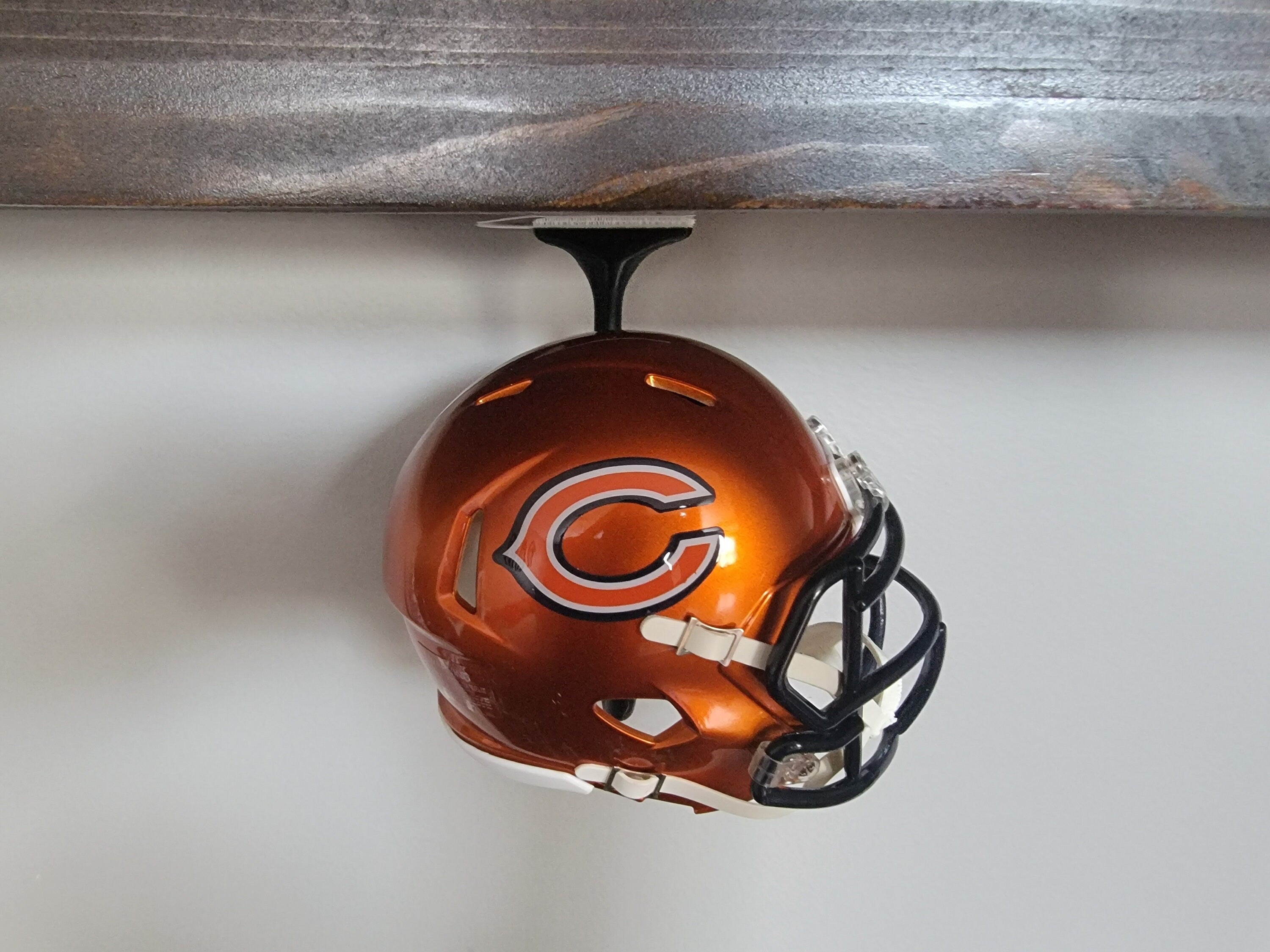 3D Printed Mini Helmet Under Shelf Hanger: NFL Memorabilia Display