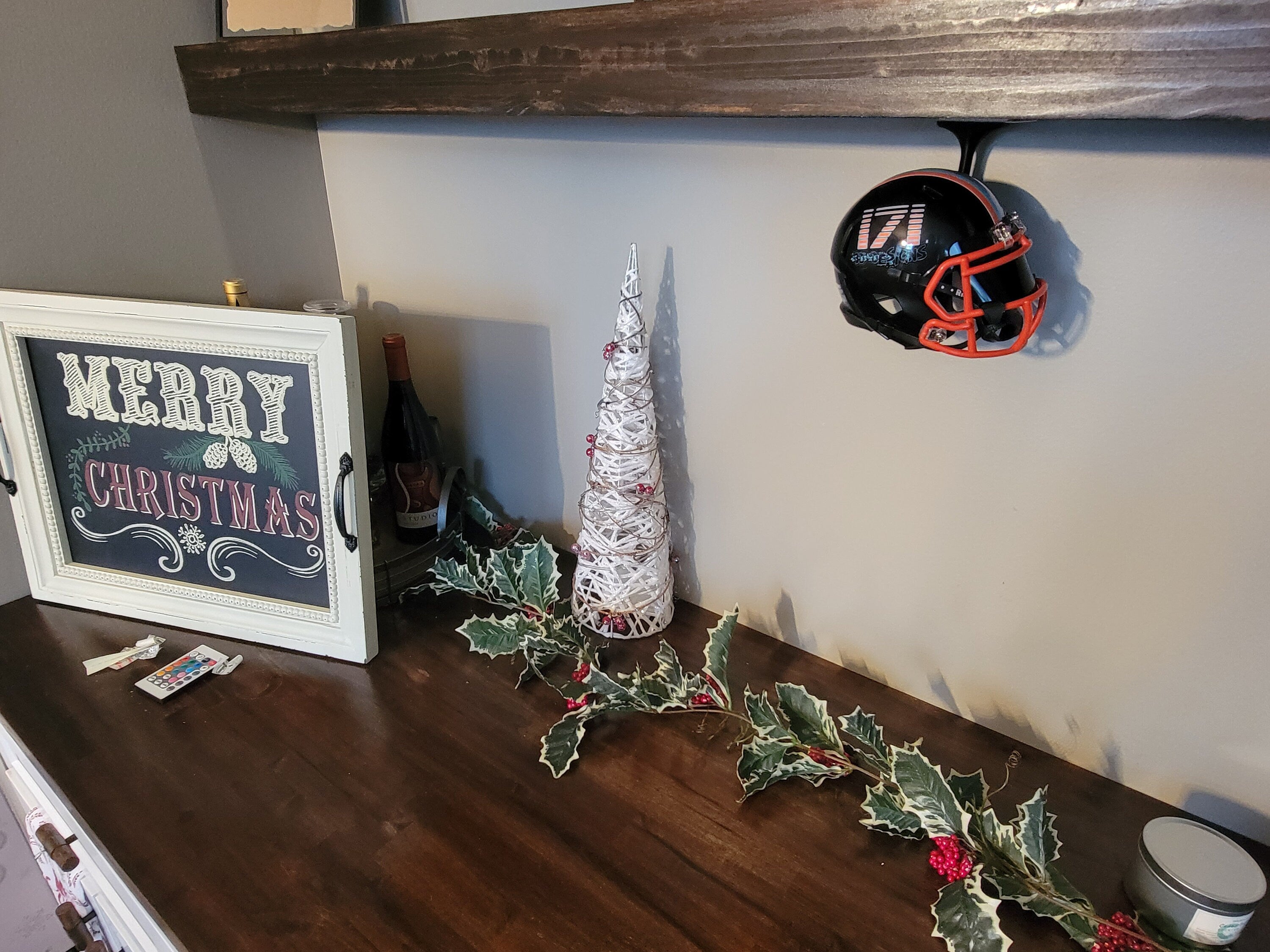 3D Printed Mini Helmet Under Shelf Hanger: NFL Memorabilia Display