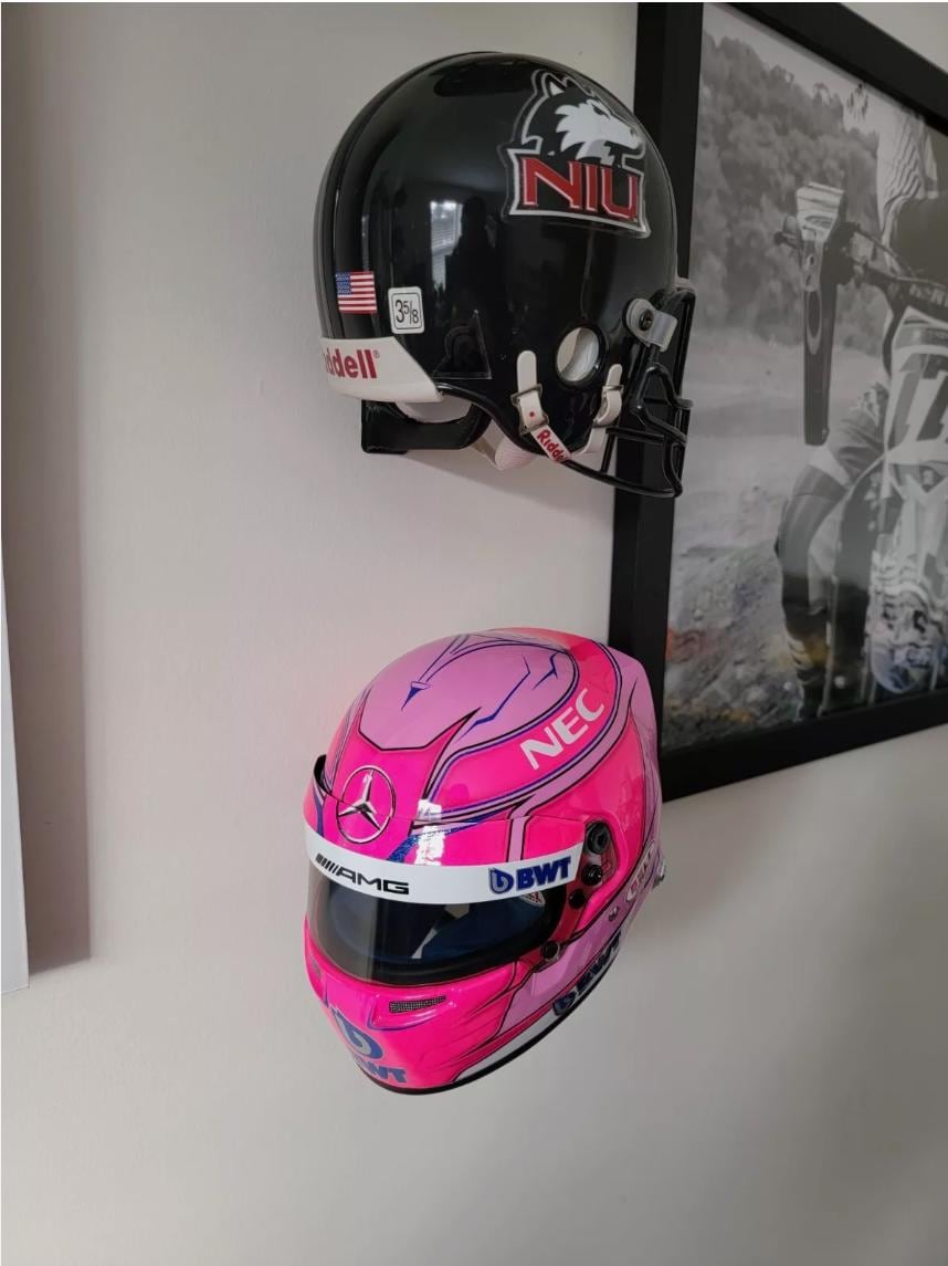THE BEST F1 1:2 scale Helmet Holders 3D printed in pla, Show off your half scale helmets Racing, collectible, memorabilia, hanger, Formula 1